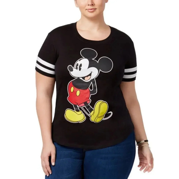 Disney Mickey Black Short Sleeve Crew Neck Graphic T-Shirt Size 3X - Picture 1 of 3